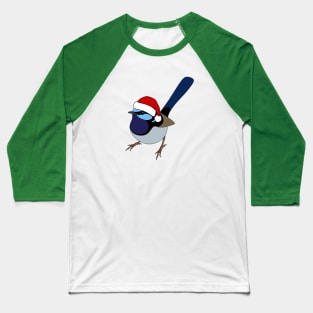 Superb Fairy Wren Christmas Baseball T-Shirt